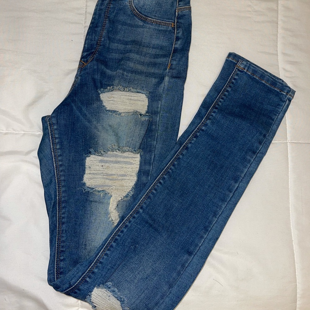 SOLD Fashionnova High Waisted Ripped Skinny Jeans